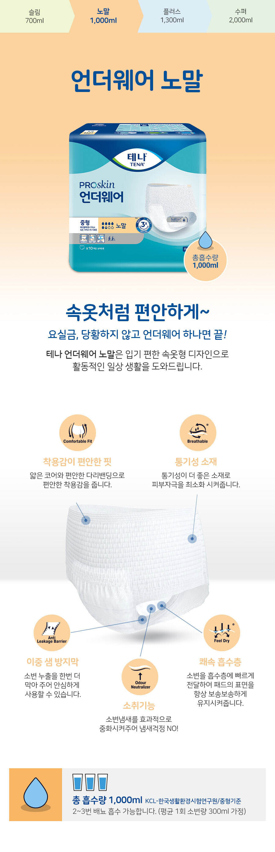 테나 언더웨어 노말 대형